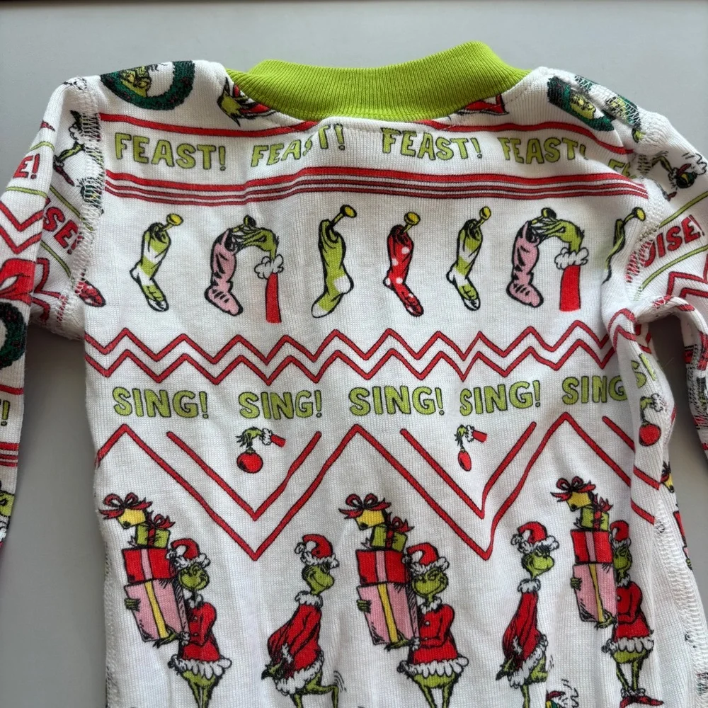 Hanna Andersson Grinch‎ Festive Kids One Piece Pajama Size 18-24M